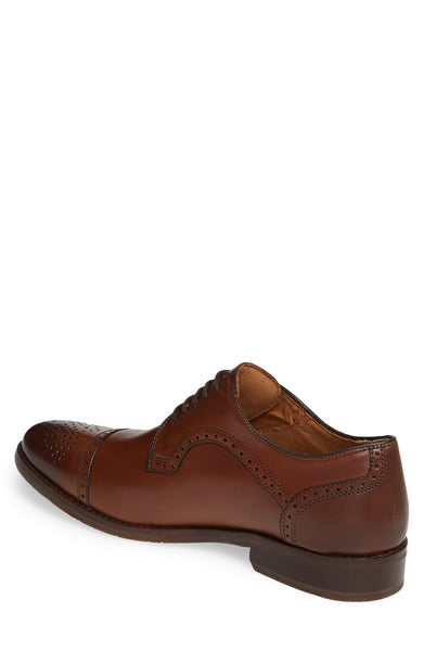 Johnston & Murphy Mens shoes oxfords Halford brown leather Cap-Toe sz 8 new Johnston & Murphy Mens shoes oxfords Halford brown leather  main image 4