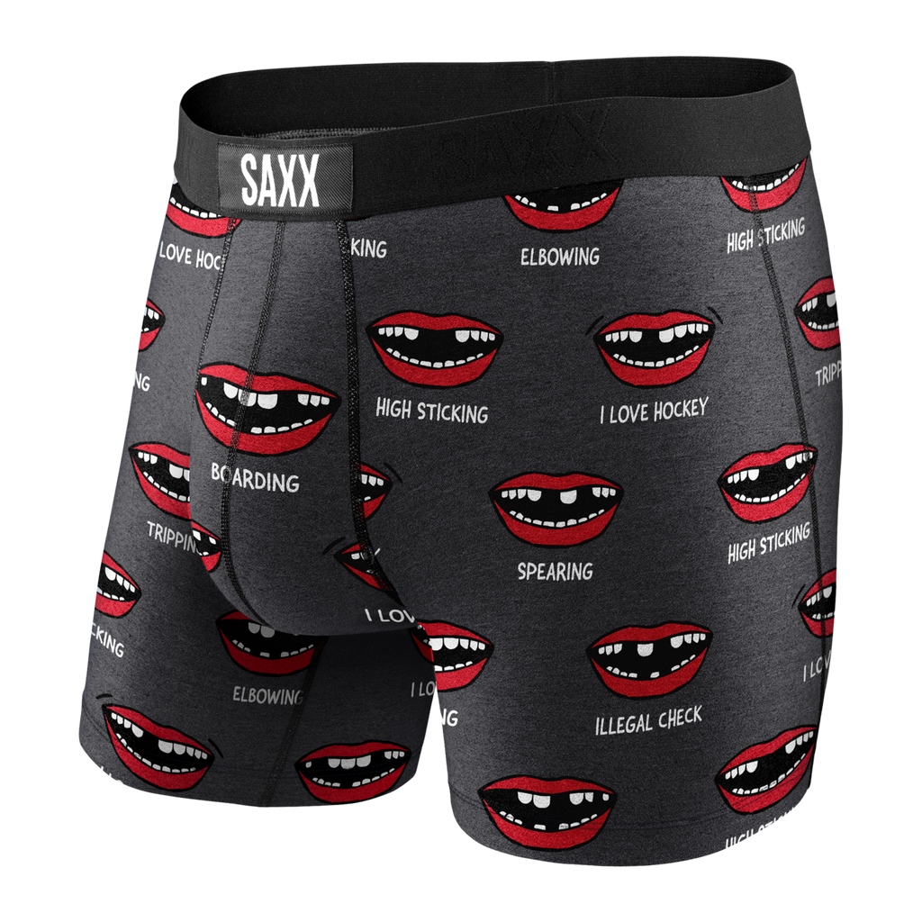 Saxx Underwear - Vibe Boxer Brief - Charcoal Puck Tooth