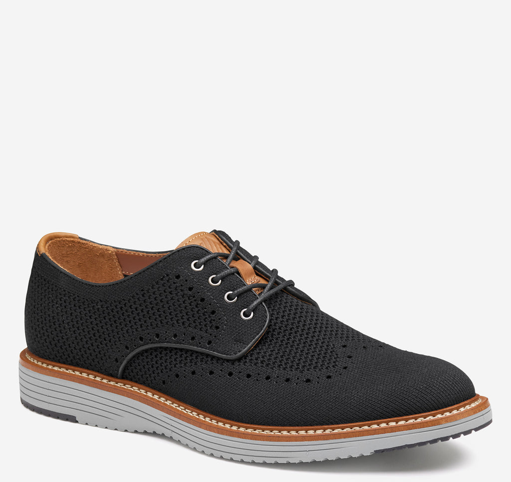 Johnston & Murphy - Upton Knit Wingtip - Black