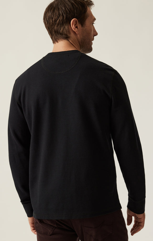 34 Heritage - Long Sleeve Henley In Black