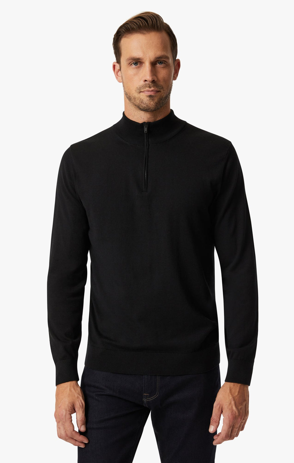 34 Heritage - Quarter Zip Sweater - Black