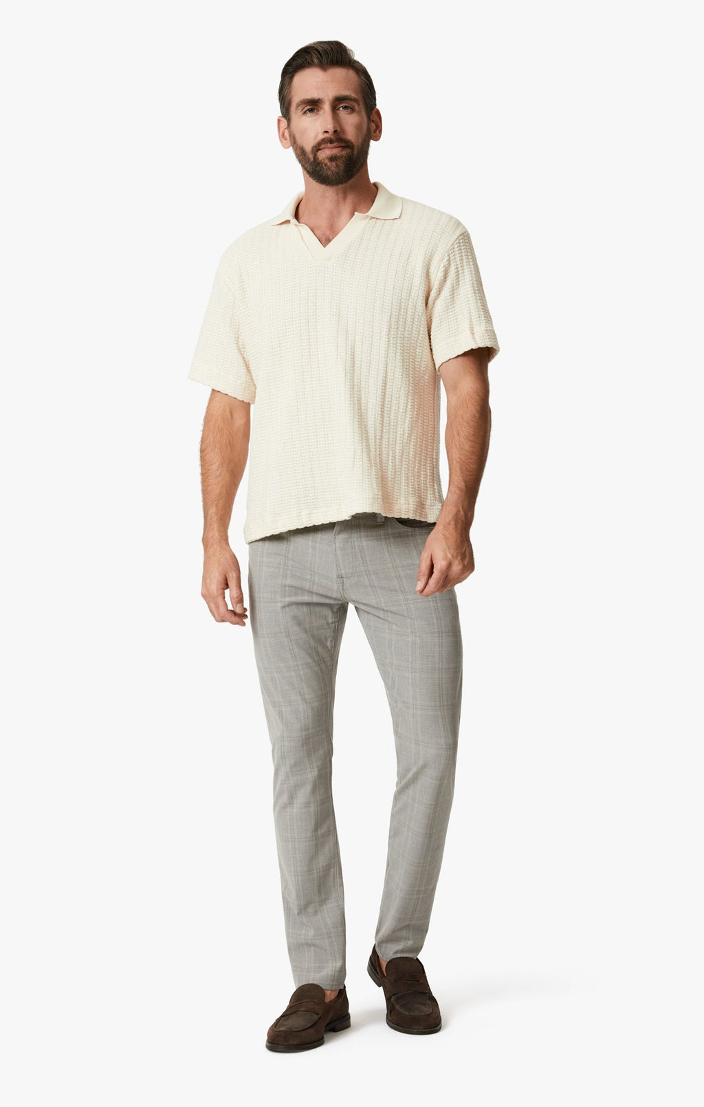 34 Heritage - Courage -Straight Leg Pants In Grey Checked