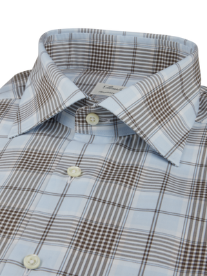 Stenstroms - Blue Checked Twill Men's Dress Shirt