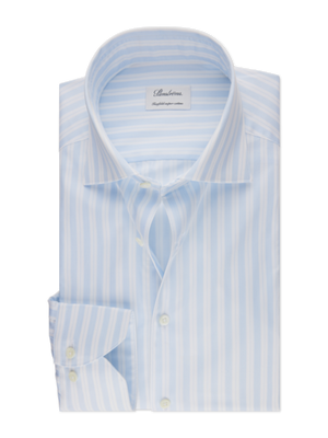 Stenstroms - Blue Striped Twill Men's Dress Shirt