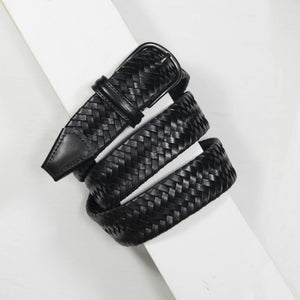 Anderson's Braided Leather Belt Made in Italy- N1 Black