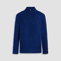 Bugatchi - Diagonal Stitch Quarter Zip Sweater - NIGHT BLUE