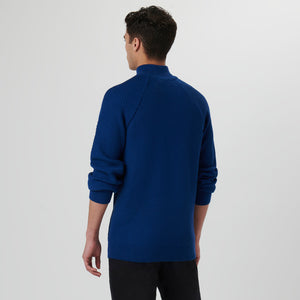 Bugatchi - Diagonal Stitch Quarter Zip Sweater - NIGHT BLUE