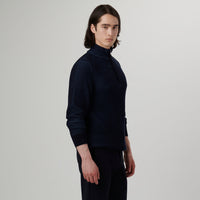 Bugatchi - Cable Knit Quater Zip Sweater - Navy