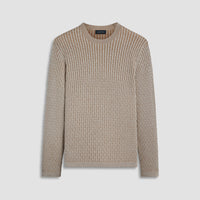 Bugatchi - Diamond Stitch Crew Neck Sweater - Chalk