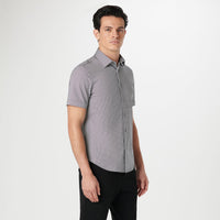 Bugatchi - Miles Geometric OoohCotton Short Sleeve Shirt - Black