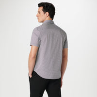 Bugatchi - Miles Geometric OoohCotton Short Sleeve Shirt - Black