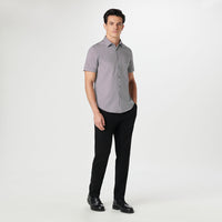 Bugatchi - Miles Geometric OoohCotton Short Sleeve Shirt - Black