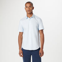 Bugatchi - Miles Geometric OoohCotton Short Sleeve Shirt - Sky