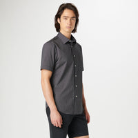 Bugatchi - Miles Pin Dot OoohCotton Short Sleeve Shirt - Black