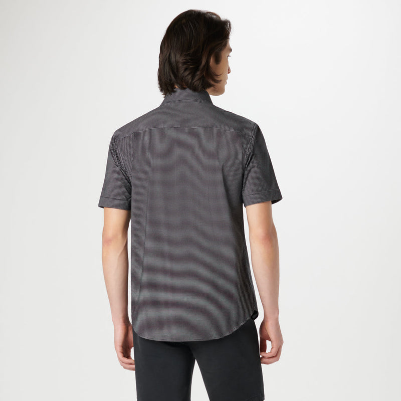Bugatchi - Miles Pin Dot OoohCotton Short Sleeve Shirt - Black