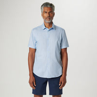 Bugatchi - Miles Pin Dot OoohCotton Short Sleeve Shirt - Sky