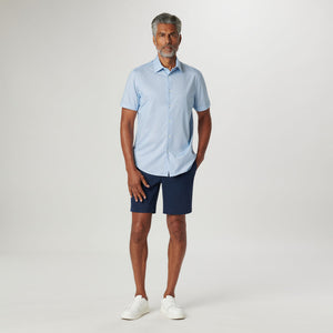 Bugatchi - Miles Pin Dot OoohCotton Short Sleeve Shirt - Sky