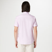 Bugatchi - Miles Chambray Print OoohCotton Short Sleeve Shirt - Dusty Pink