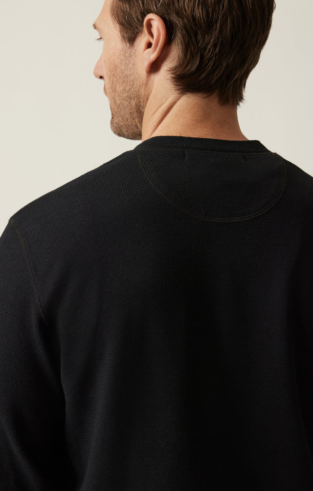 34 Heritage - Long Sleeve Henley In Black