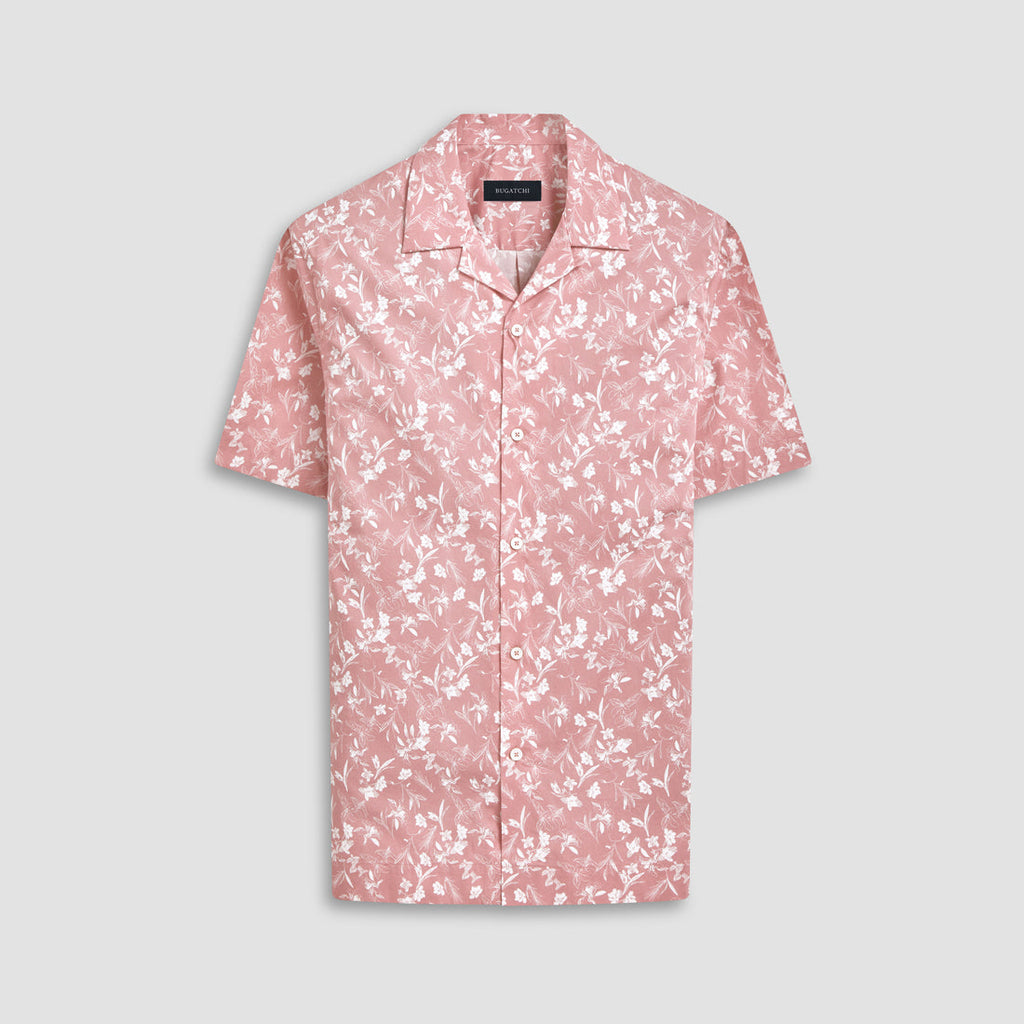 Bugatchi - Orson Floral Short Sleeve Shirt - Dusty Pink