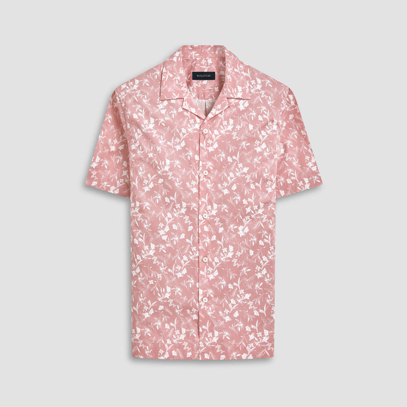 Bugatchi - Orson Floral Short Sleeve Shirt - Dusty Pink