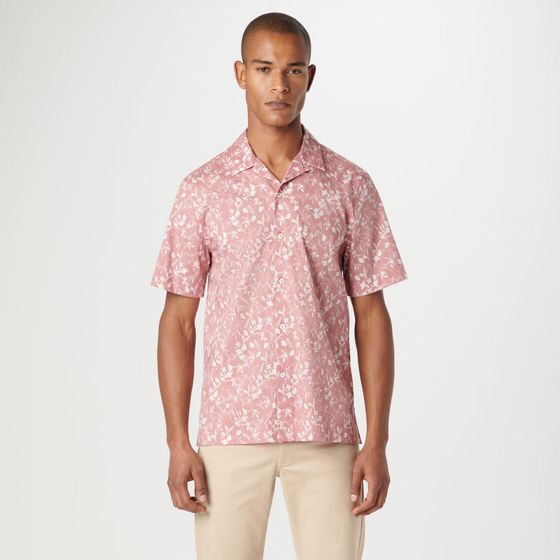 Bugatchi - Orson Floral Short Sleeve Shirt - Dusty Pink