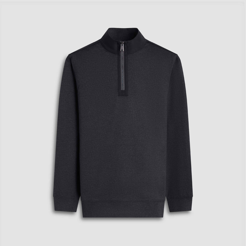 Bugatchi - Twill-Effect Performance Quarter Zip - ANTHRACITE