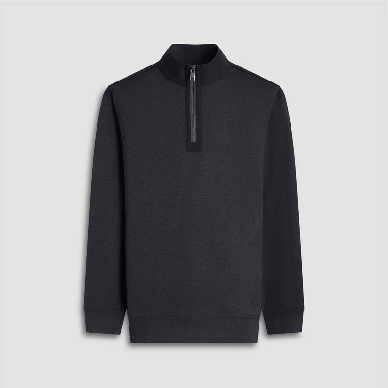 Bugatchi - Twill-Effect Performance Quarter Zip - ANTHRACITE