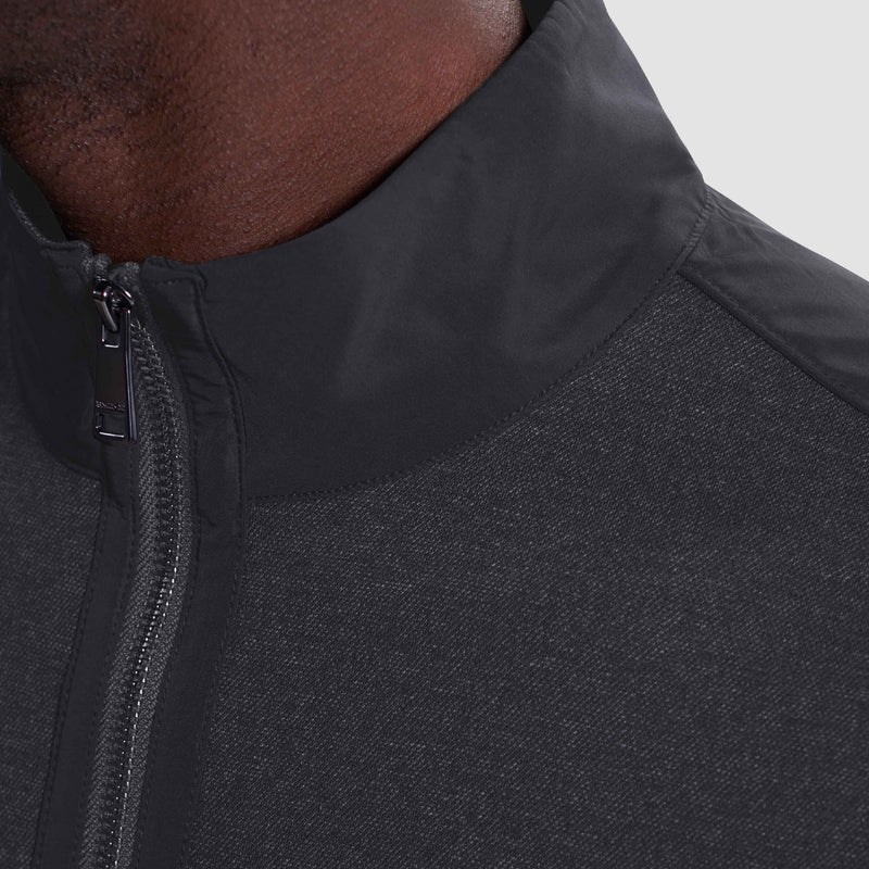 Bugatchi - Twill-Effect Performance Quarter Zip - ANTHRACITE