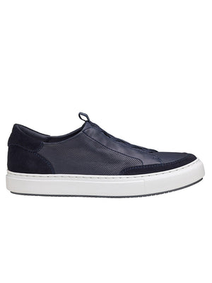 Johnston & Murphy - Anson Suede/Sheep - Navy English