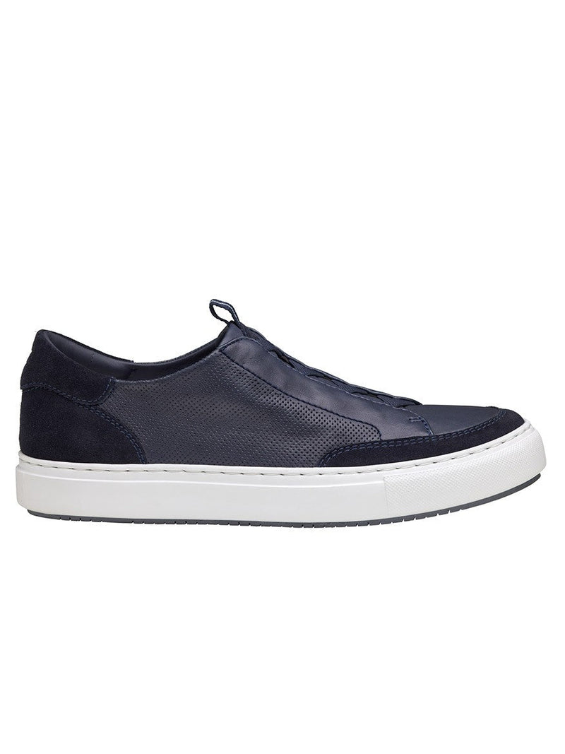 Johnston & Murphy - Anson Suede/Sheep - Navy English