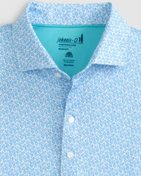 Johnnie-O - Harkins Printed Jersey Performance Polo - Peacock