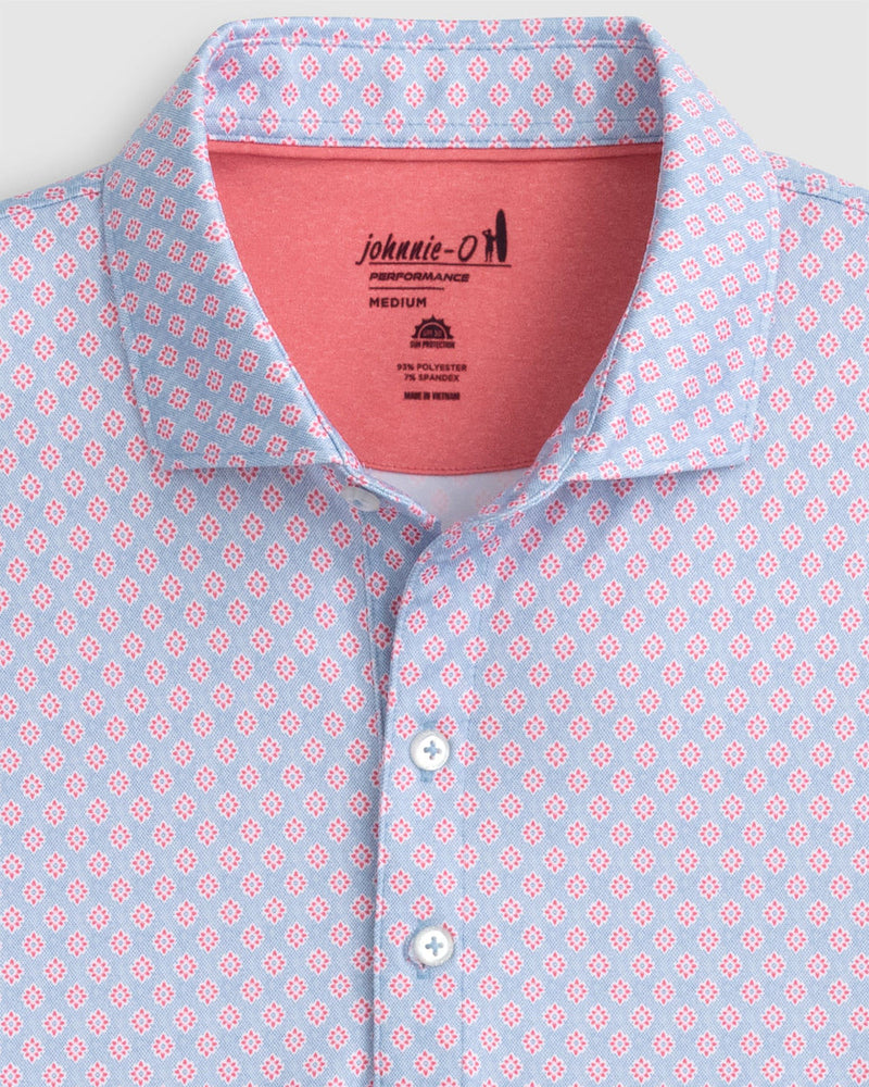 Johnnie-O - Ennis Printed Jersey Performance Polo -Lake