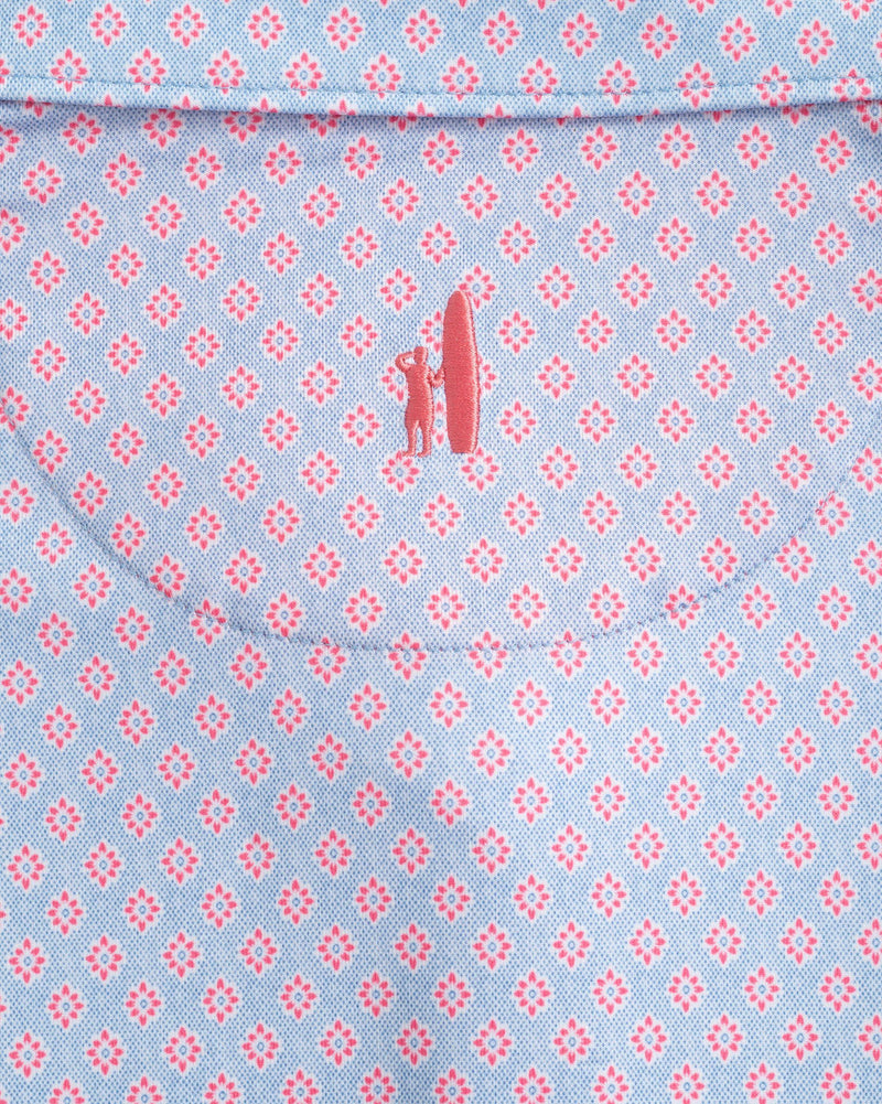 Johnnie-O - Ennis Printed Jersey Performance Polo -Lake