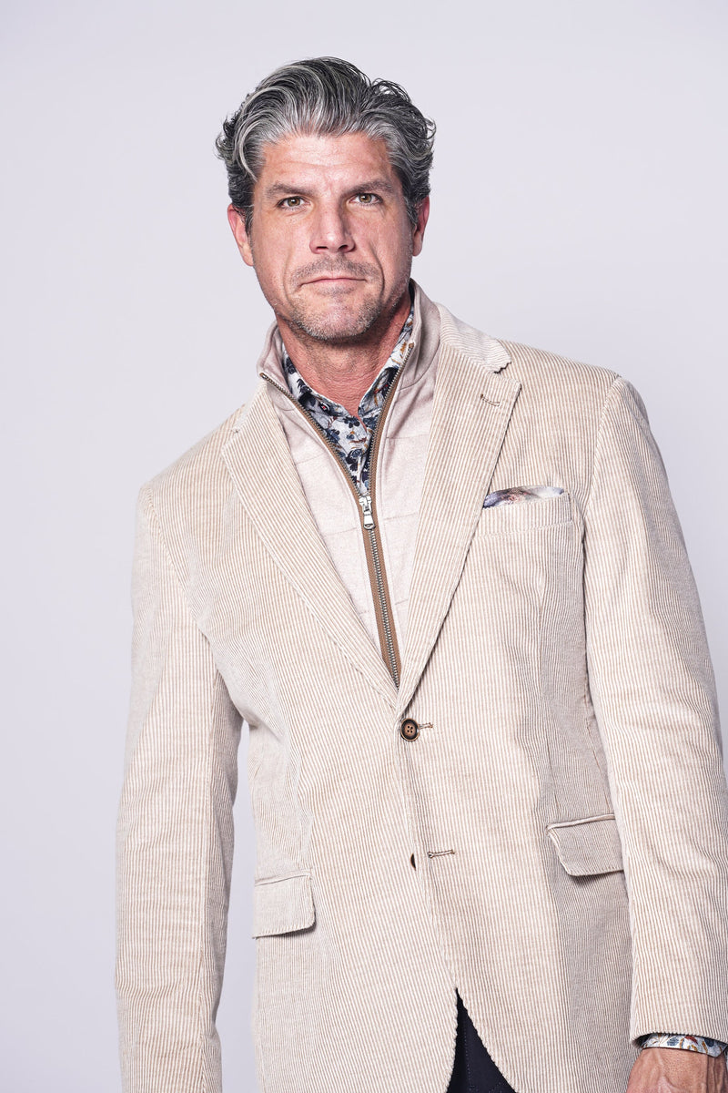 7 Downie St. - LORENZO BIB JACKET IN BEIGE