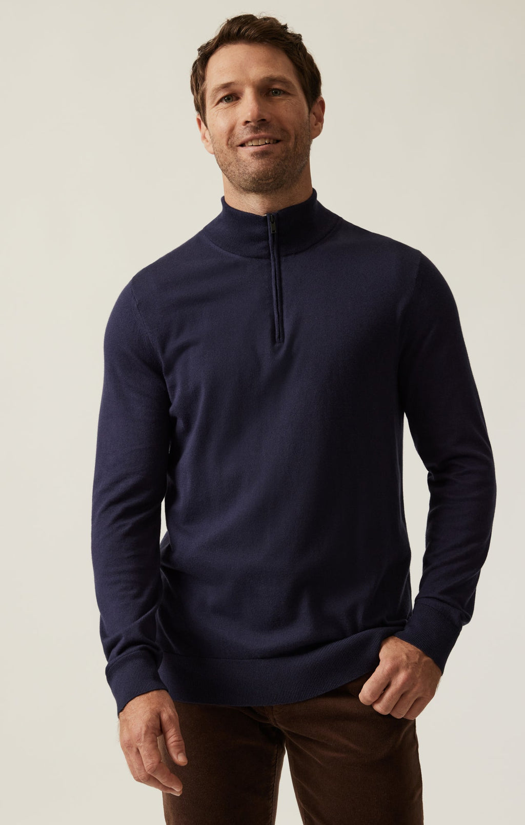 34 Heritage - Quarter Zip Sweater - Navy