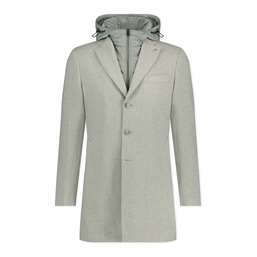Blue Industry - Wool Twill Outerwear With Removable Hood