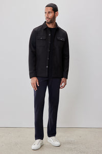 Robert Barakett - Andreas LS Suede Overshirt - Black
