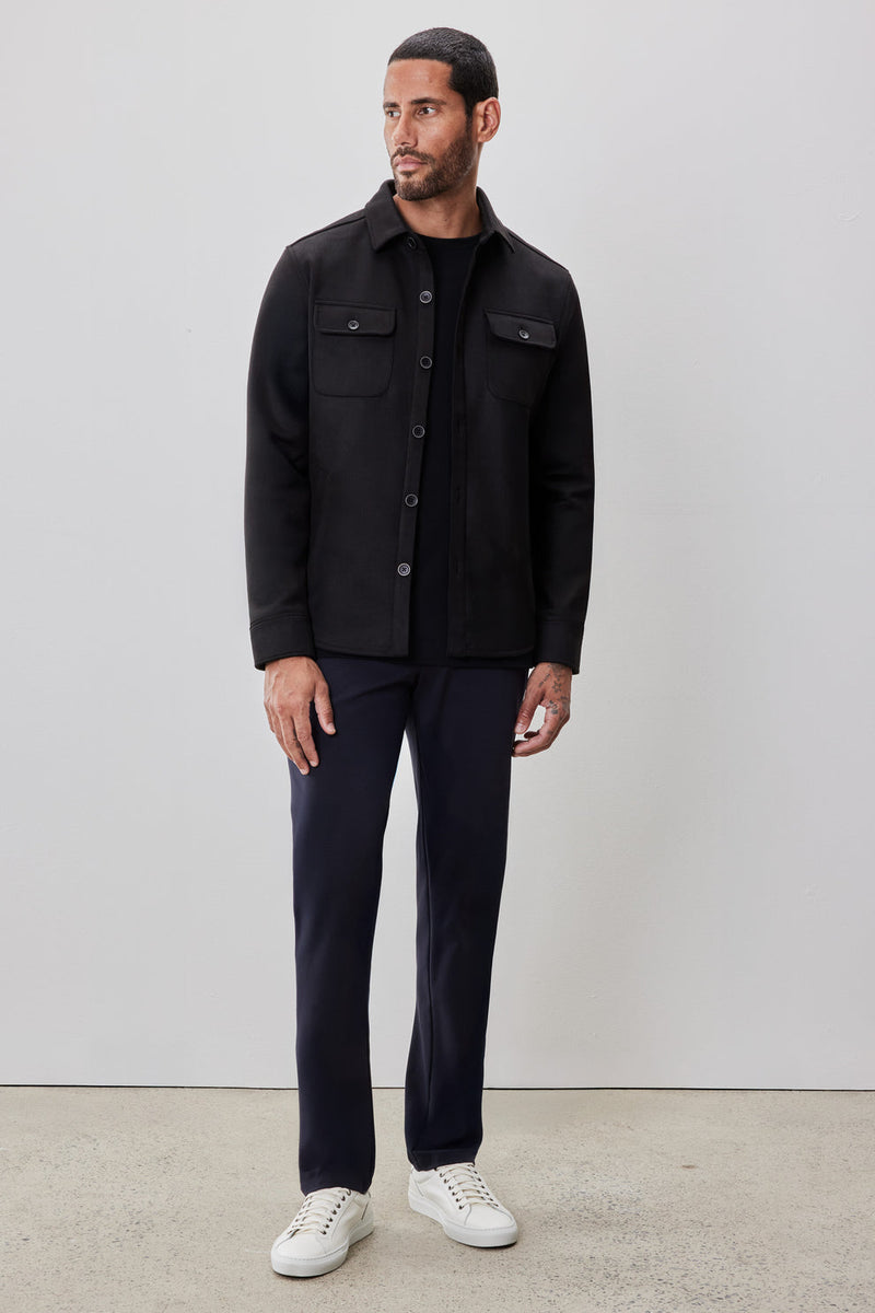 Robert Barakett - Andreas LS Suede Overshirt - Black