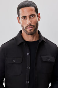 Robert Barakett - Andreas LS Suede Overshirt - Black