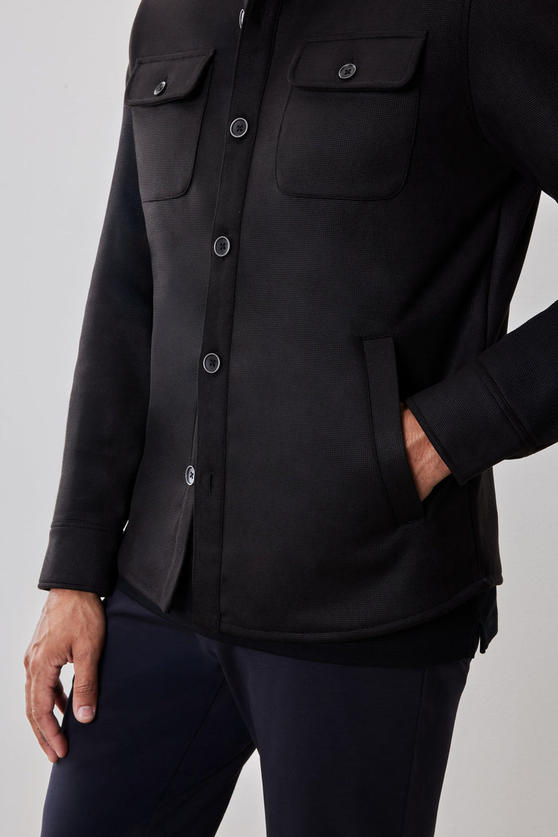 Robert Barakett - Andreas LS Suede Overshirt - Black