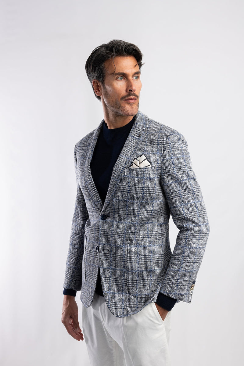 Blue Industry - Blazer - Grey/Blue Check