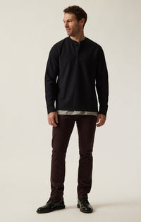 34 Heritage - Long Sleeve Henley In Black
