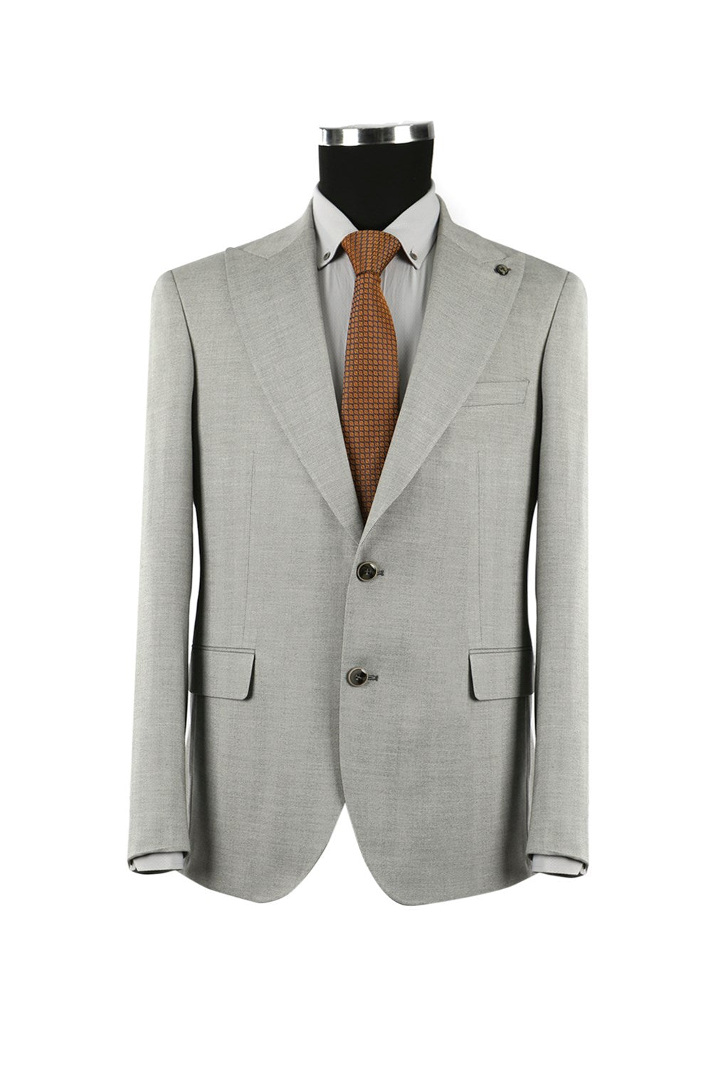 JAKAMEN - Gray Slim Fit Pointed Collar Men's Jacket