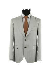 JAKAMEN - Gray Slim Fit Pointed Collar Men's Jacket