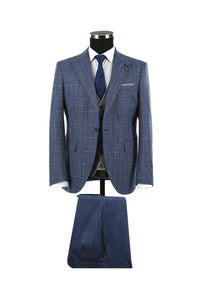 JAKAMEN - Saks Slim Fit Pointed Collar Men's Vest Suit
