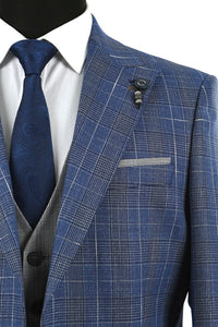 JAKAMEN - Saks Slim Fit Pointed Collar Men's Vest Suit
