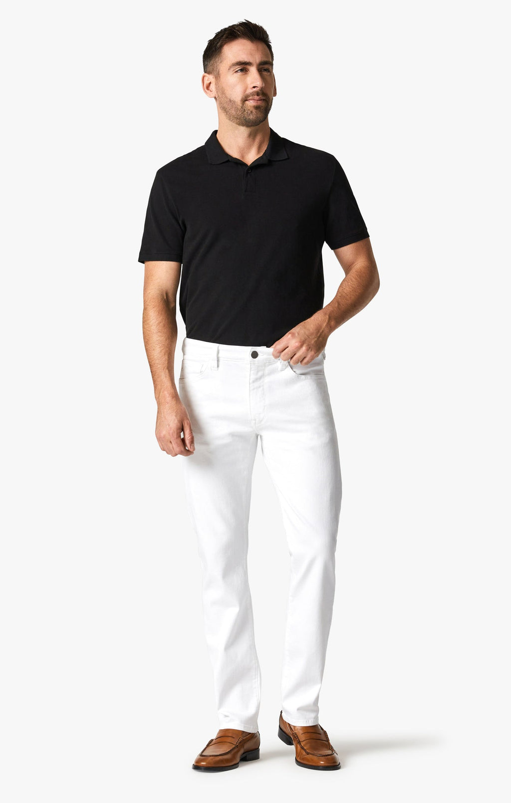 34 Heritage - Courage - Straight Leg Pants In Double White Comfort