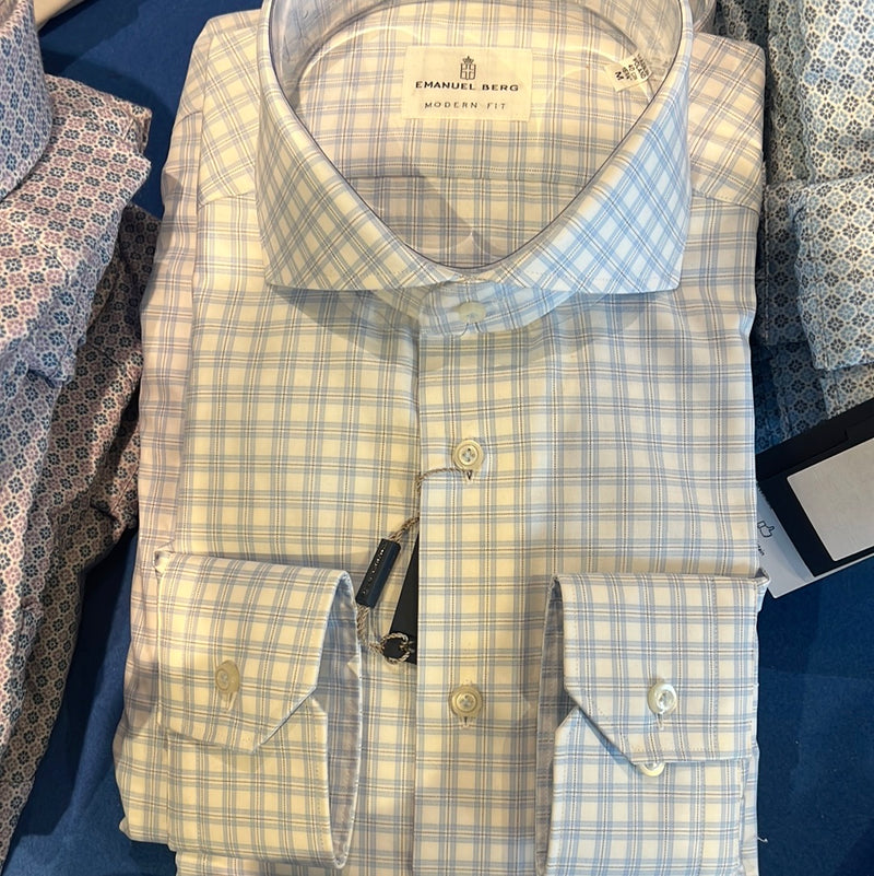 Emanuel Berg -Men's Dress Shirt- Twill Check Print - SF17635
