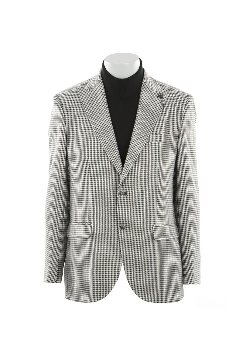 JAKAMEN - Grey Pointed Collar Slim Fit Men's Jacket